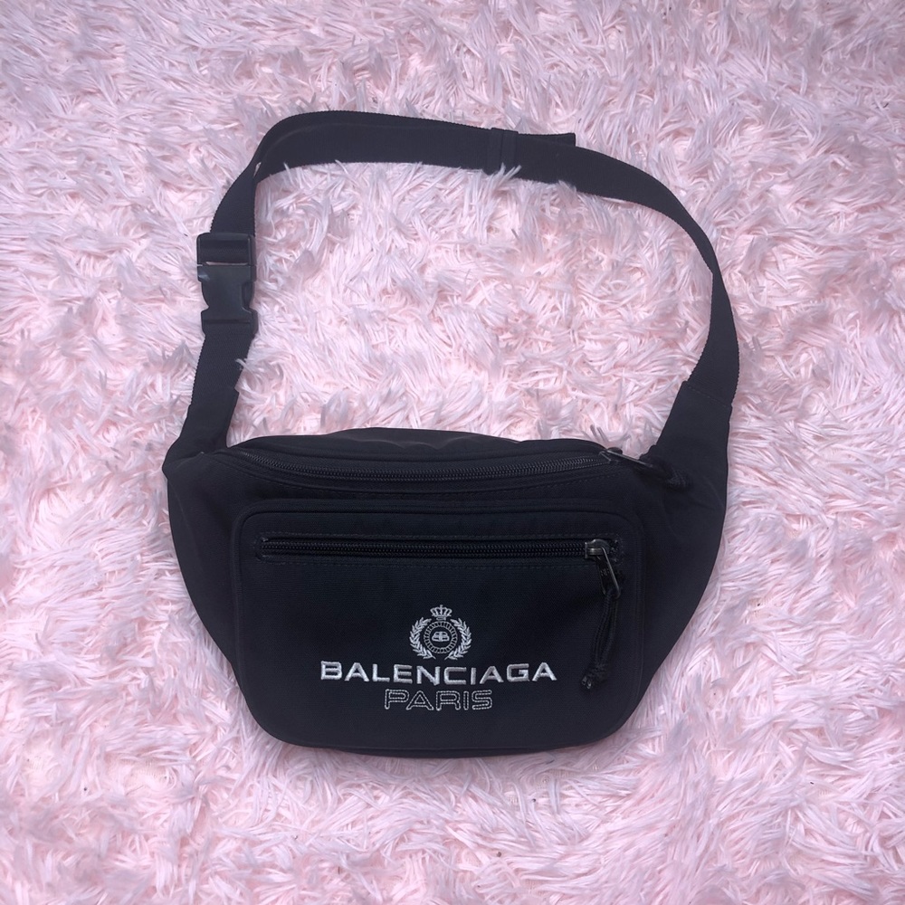 Black Balenciaga Fannypack